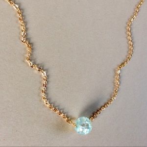 New Gold Plated Blue Neon Pendant Necklace